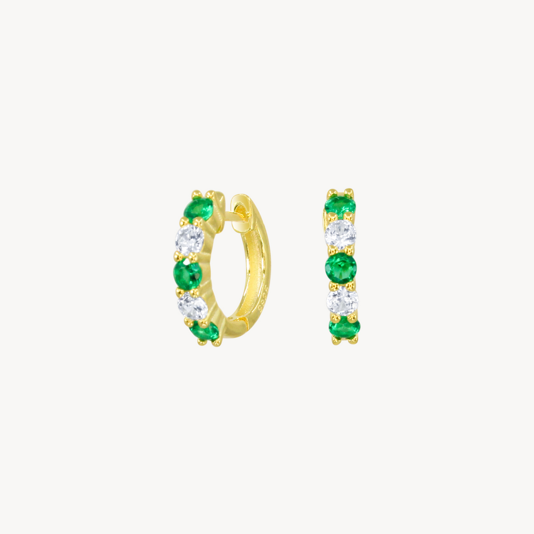 Emerald Daze Hoops - Lucky Eleven Jewellery