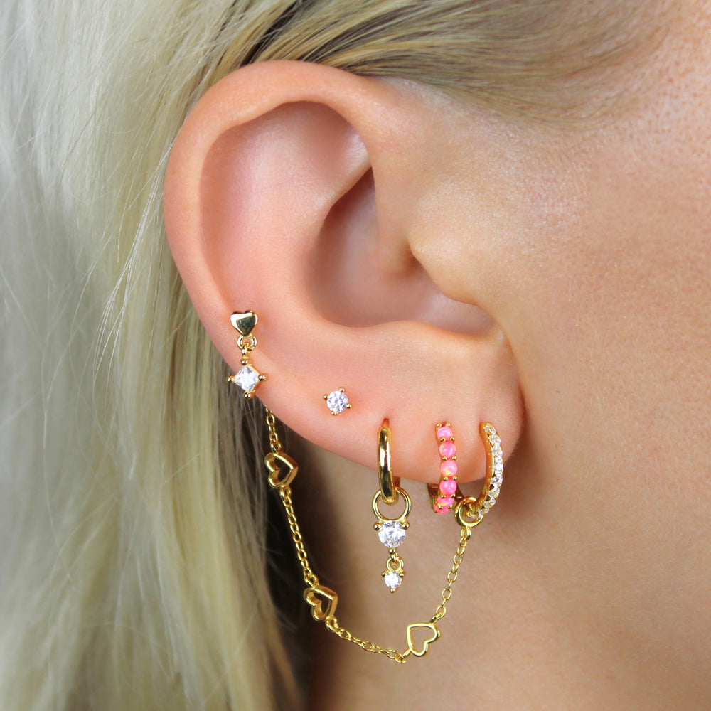 Lana Heart Ear Chain - Lucky Eleven Jewellery