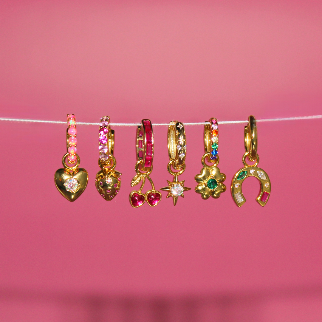 Strawberry Hoop Earrings - Lucky Eleven Jewellery