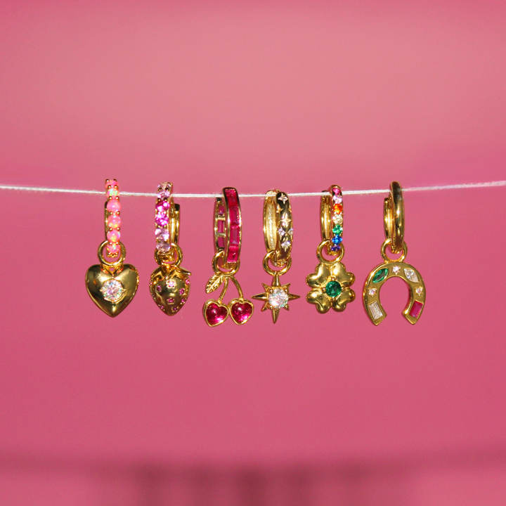 Strawberry Hoop Earrings - Lucky Eleven Jewellery