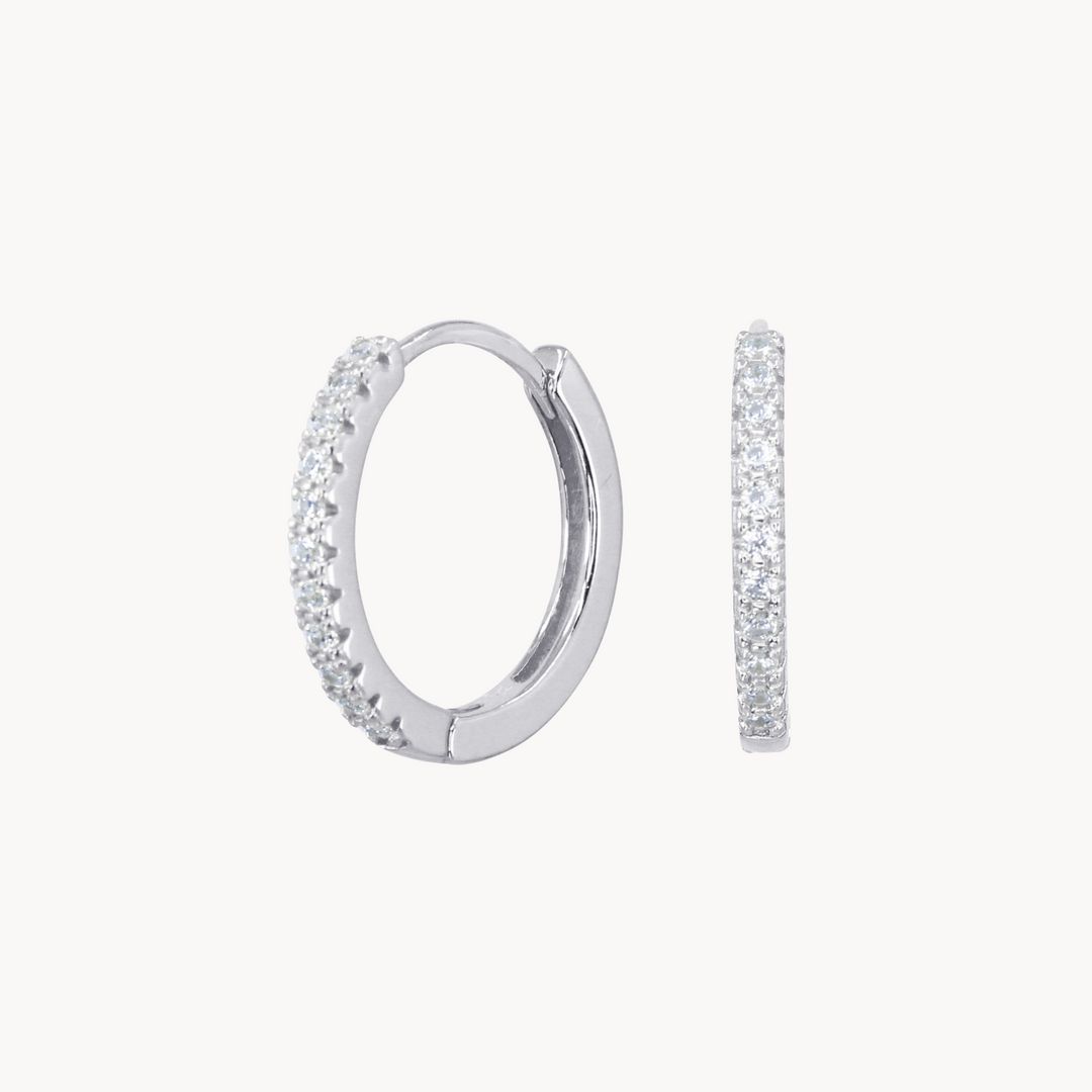 Medium Pavé Hoops - Lucky Eleven Jewellery