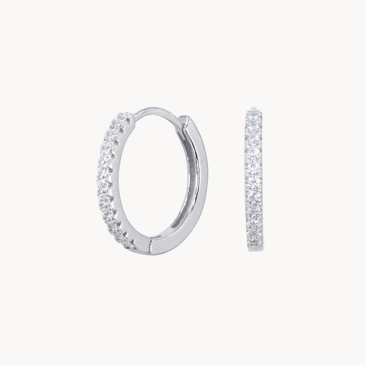 Medium Pavé Hoops - Lucky Eleven Jewellery
