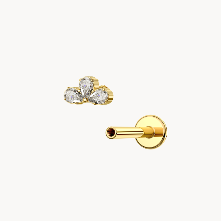 Crystal Petals Flatback Stud