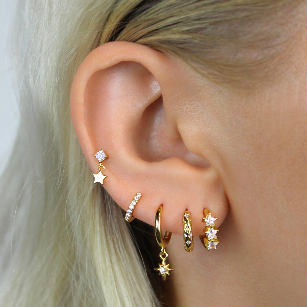 Cosmic Star Hoop Earrings - Lucky Eleven Jewellery