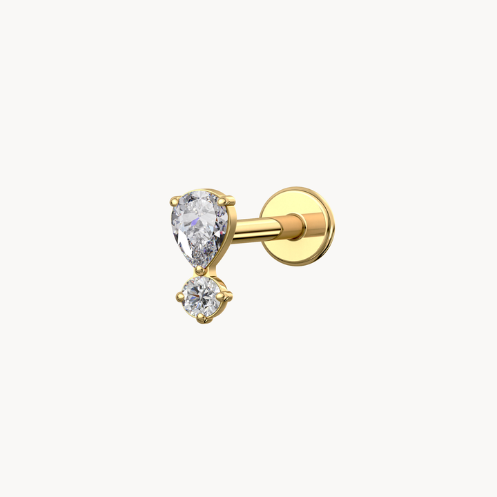 Bezel Pear Flatback Stud