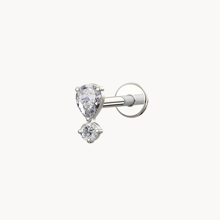 Bezel Pear Flatback Stud