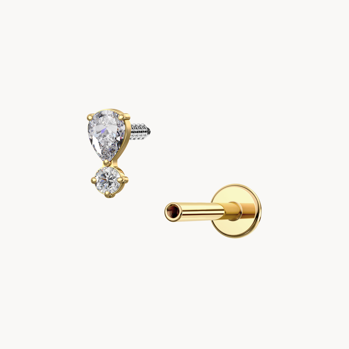 Bezel Pear Flatback Stud
