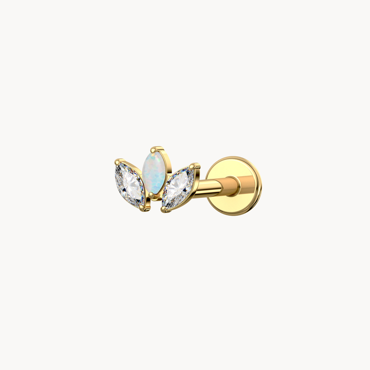 Opal Marquise Flatback Stud