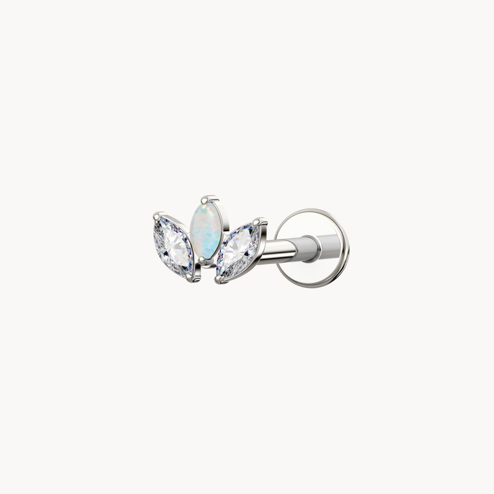 Opal Marquise Flatback Stud