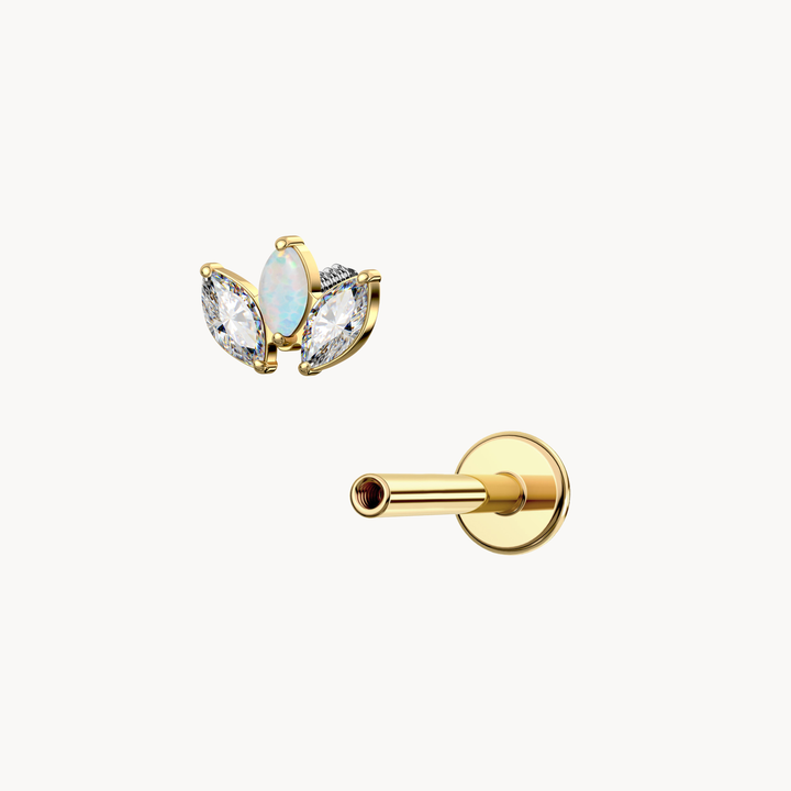 Opal Marquise Flatback Stud