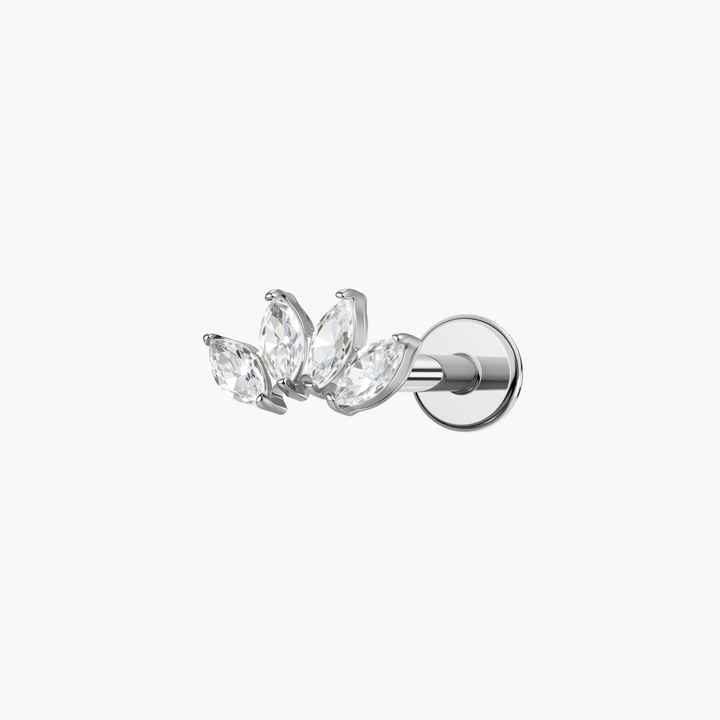 Marquise Cluster Flatback Stud