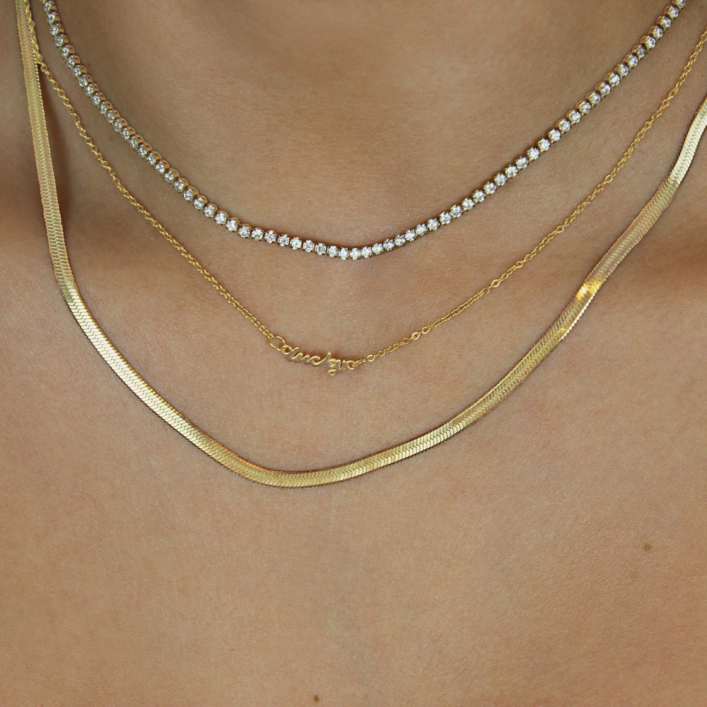 Tiny Lucky Nameplate Necklace - Lucky Eleven Jewellery