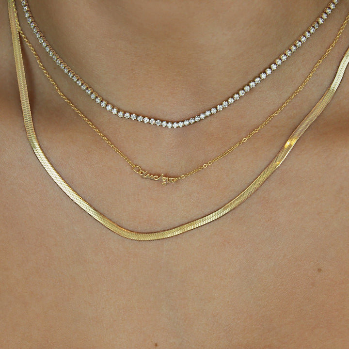 Tiny Lucky Nameplate Necklace - Lucky Eleven Jewellery