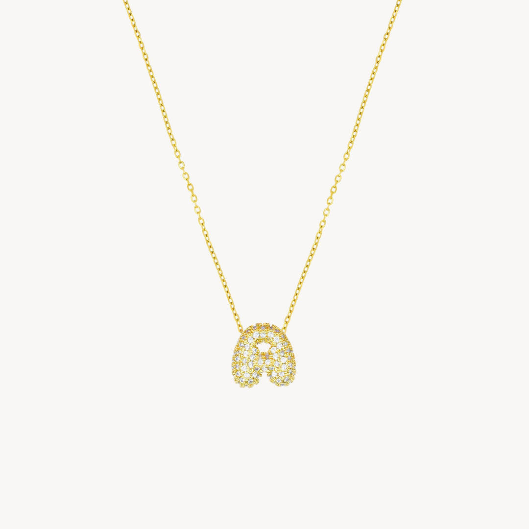 Mini Bubble Crystal Initial Necklace - Lucky Eleven Jewellery