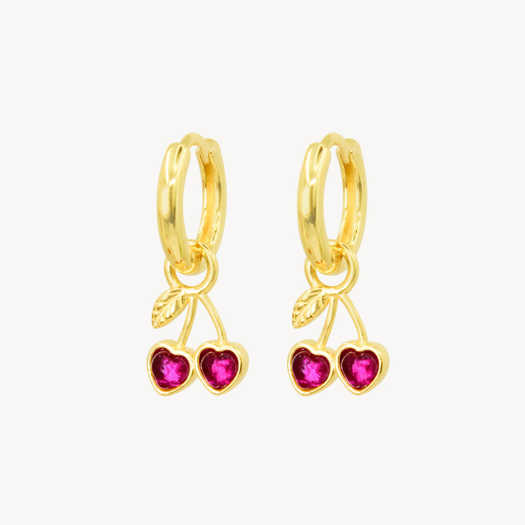 Sweet Cherry Hoop Earrings - Lucky Eleven Jewellery