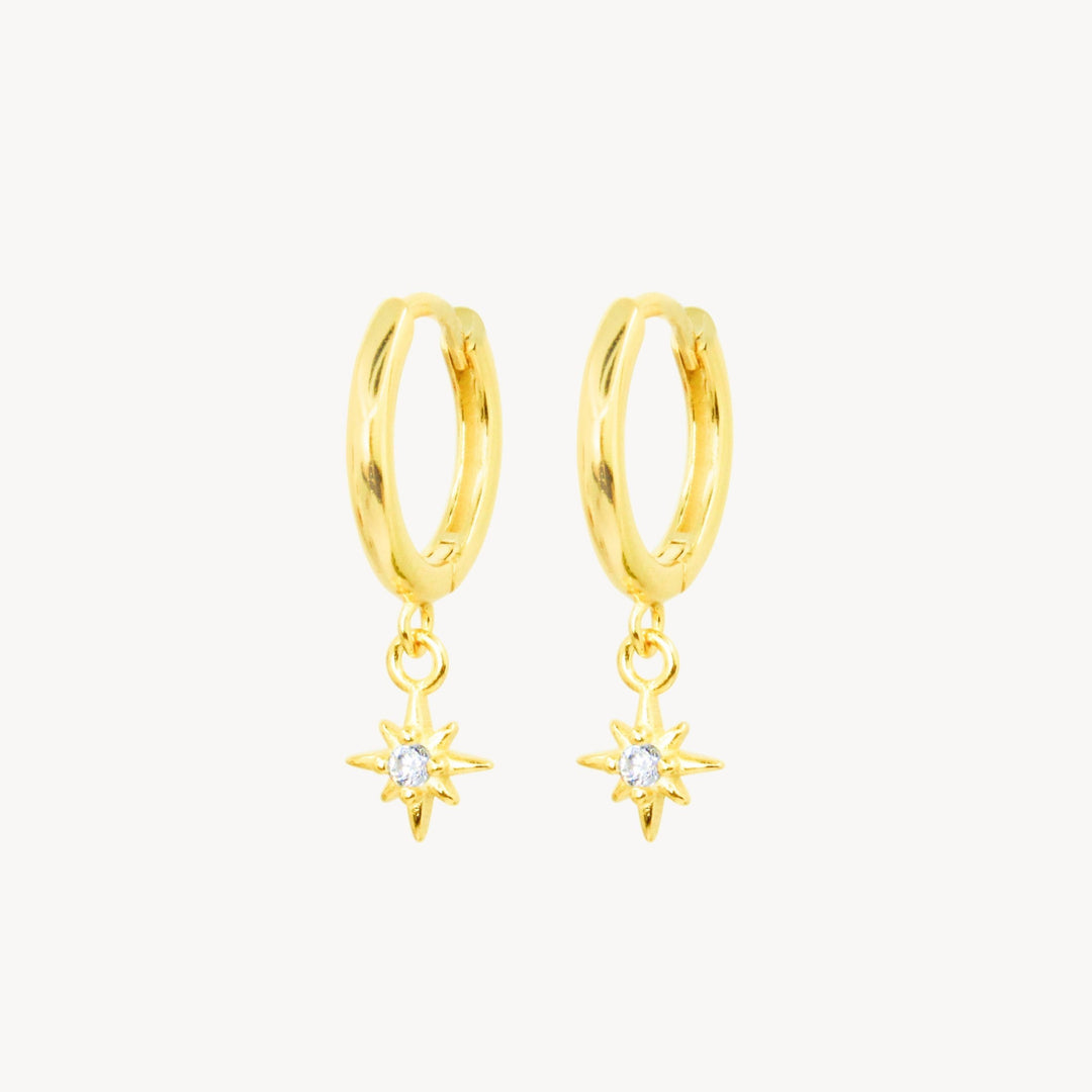 Cosmic Star Hoop Earrings - Lucky Eleven Jewellery