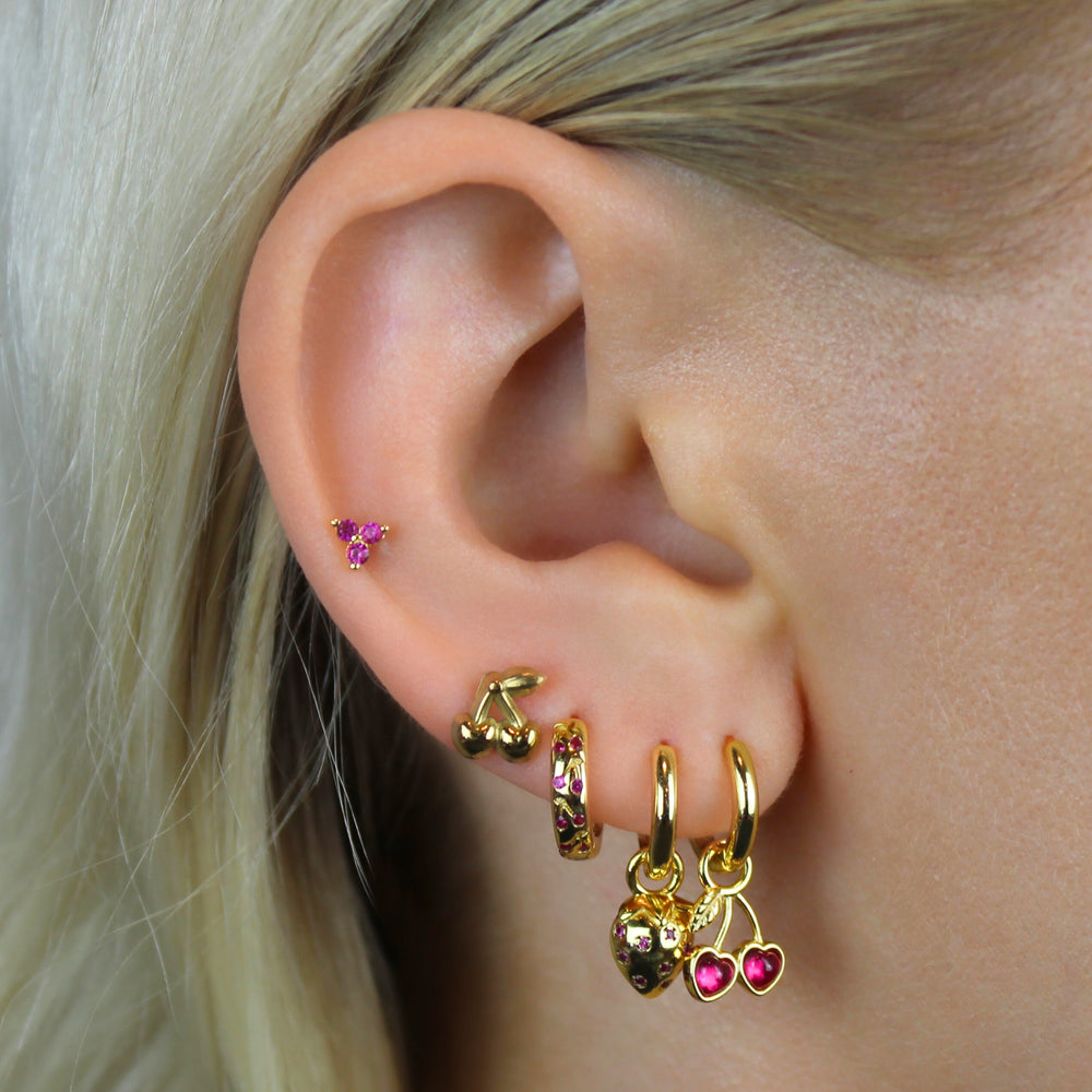 Sweet Cherry Hoop Earrings - Lucky Eleven Jewellery