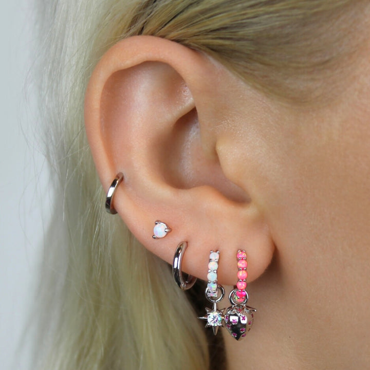 Strawberry Hoop Earrings - Lucky Eleven Jewellery
