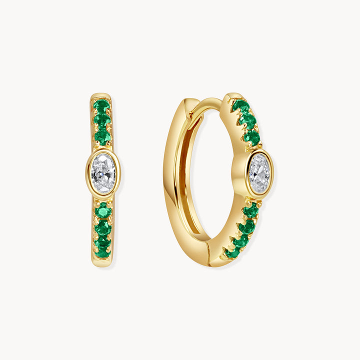 Aria Huggie Hoops Silver/Blue - Lucky Eleven Jewellery