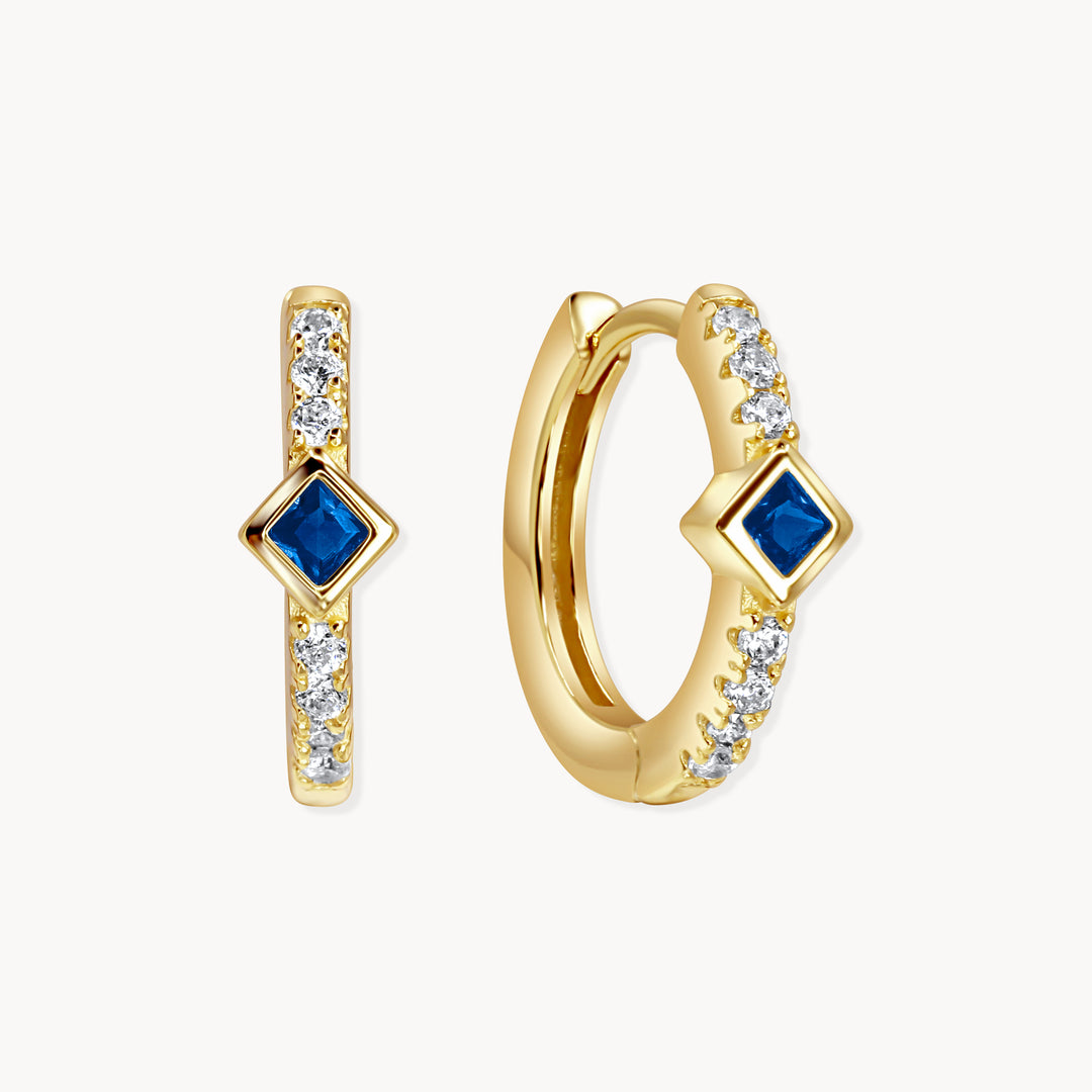 Aura Huggie Hoops Silver/Green - Lucky Eleven Jewellery