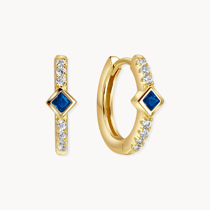 Aura Huggie Hoops Silver/Green - Lucky Eleven Jewellery