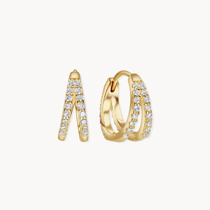 Kaia Pavé Double Hoops