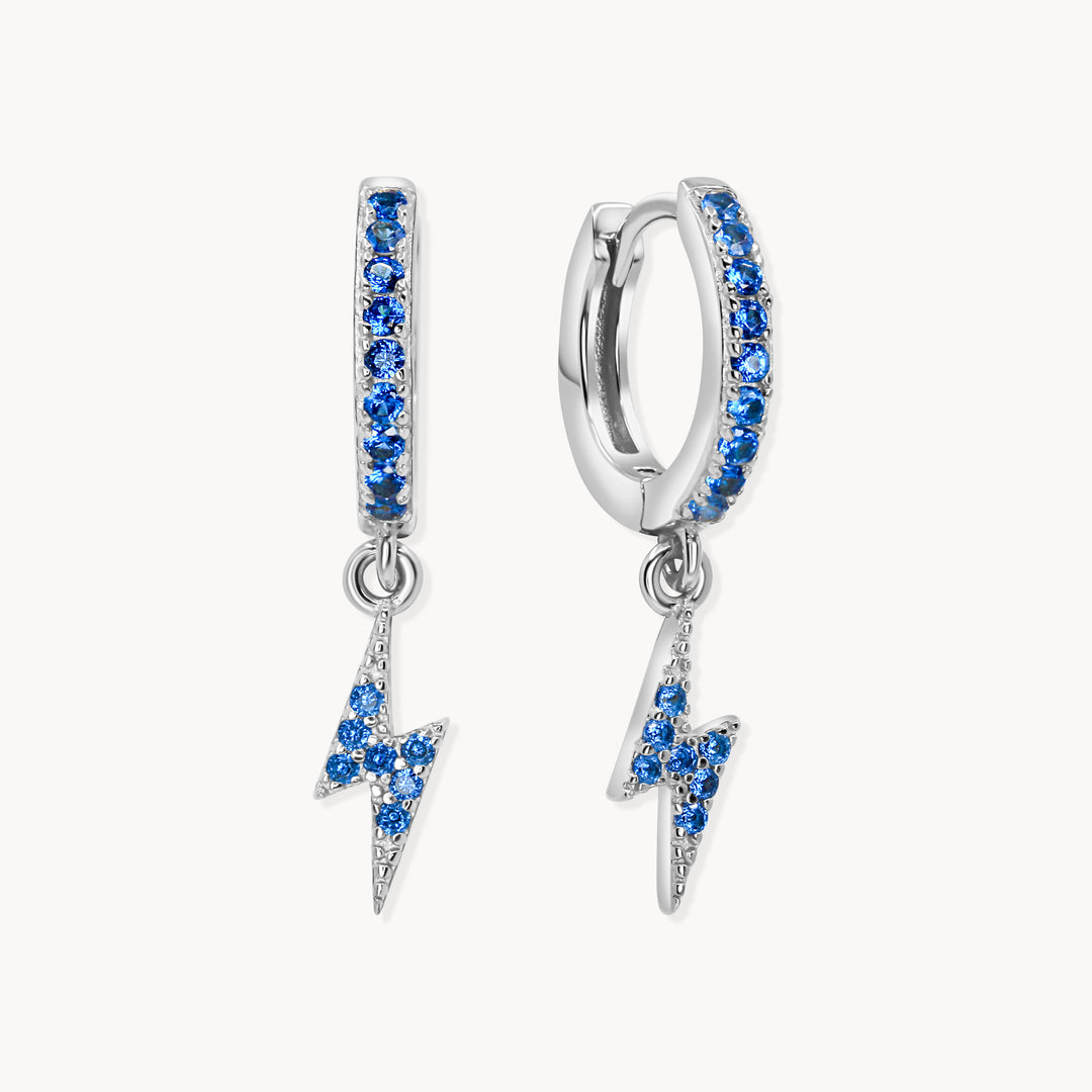 Lucky Strike Huggie Hoops - Blue