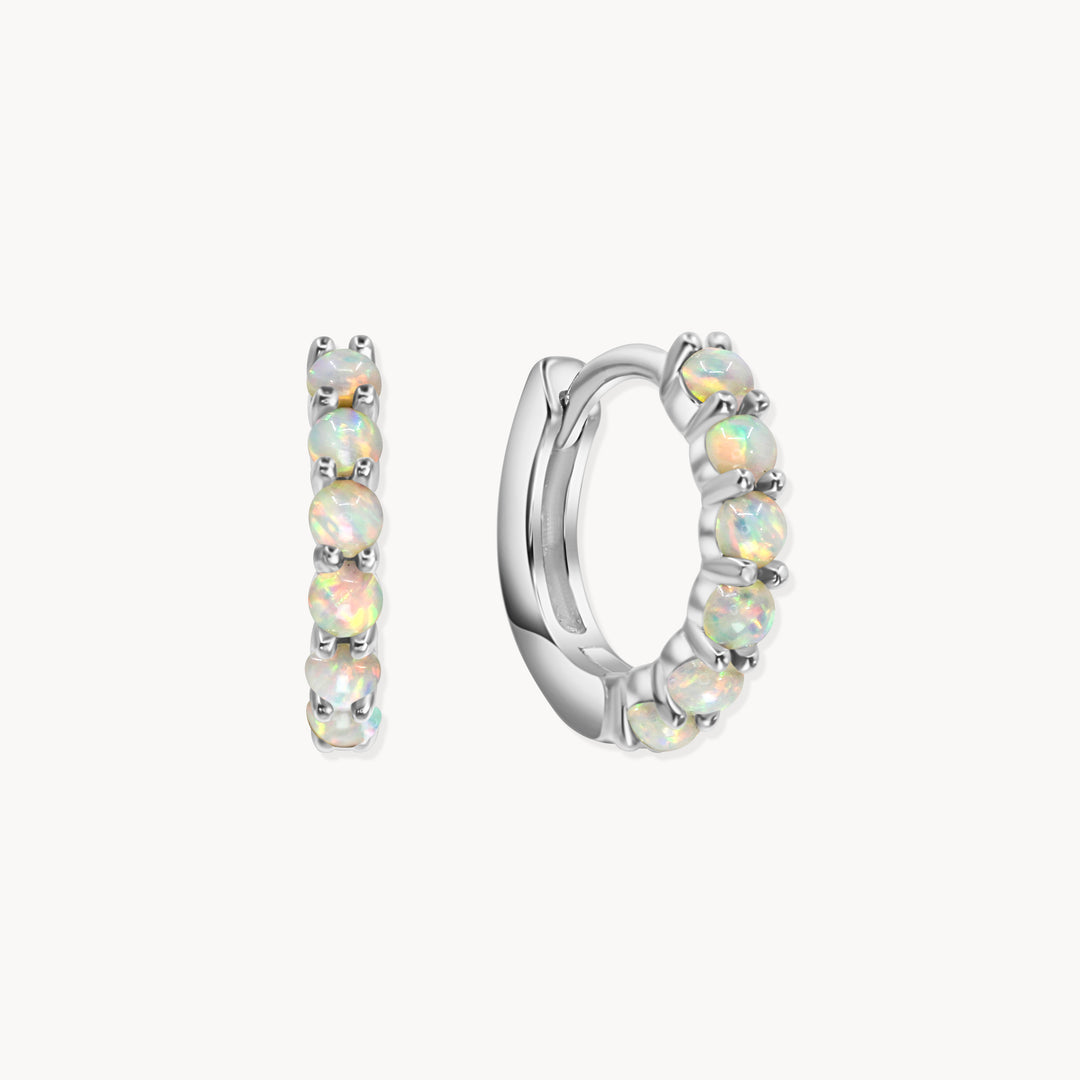 Opal Huggie Hoops
