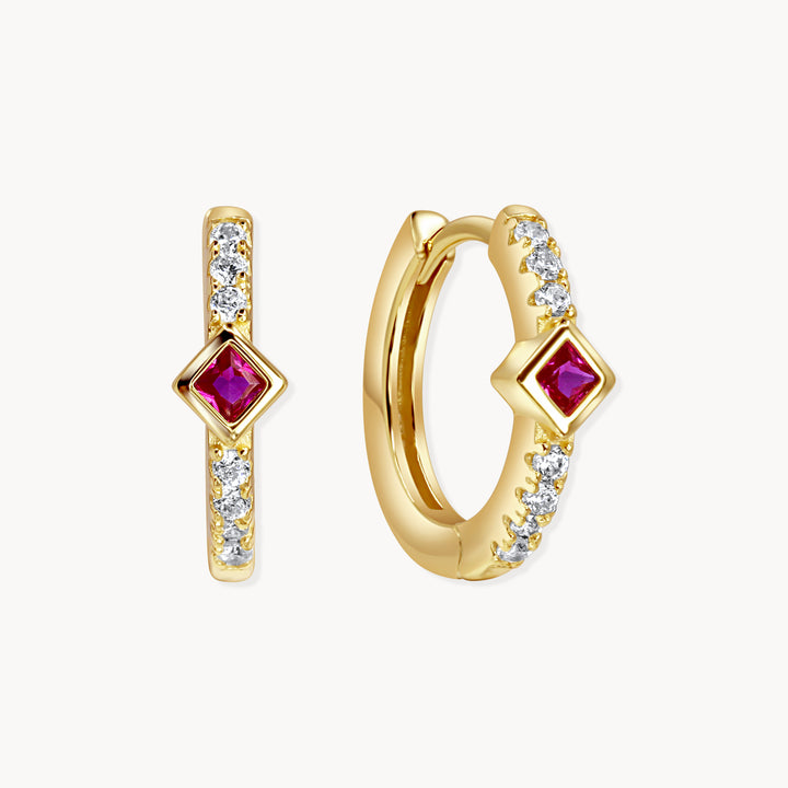 Aura Huggie Hoops Silver/Green - Lucky Eleven Jewellery