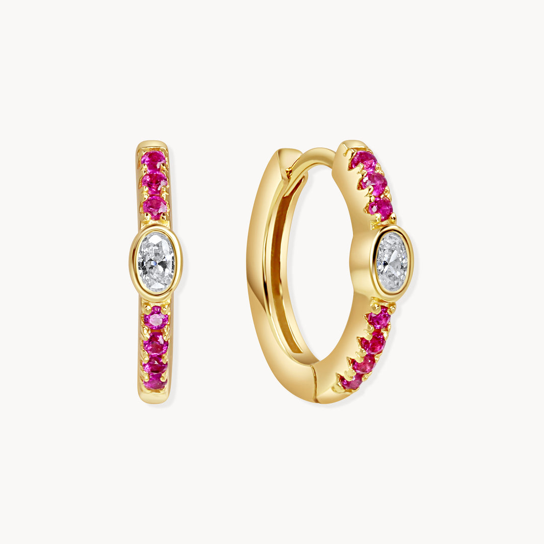 Aria Huggie Hoops Silver/Blue - Lucky Eleven Jewellery