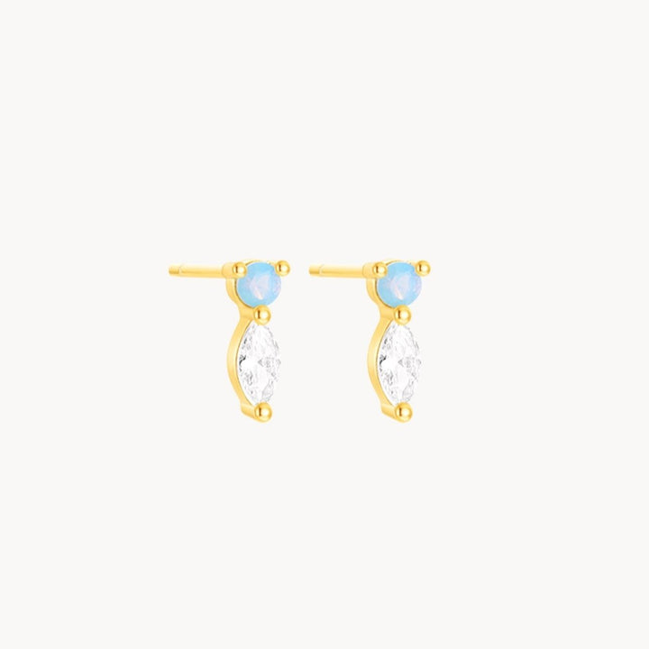 Ariel Blue Opal Stud Earrings - Lucky Eleven Jewellery