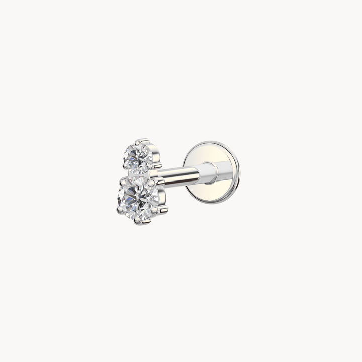 Duo Crystal Flatback Stud - Lucky Eleven Jewellery