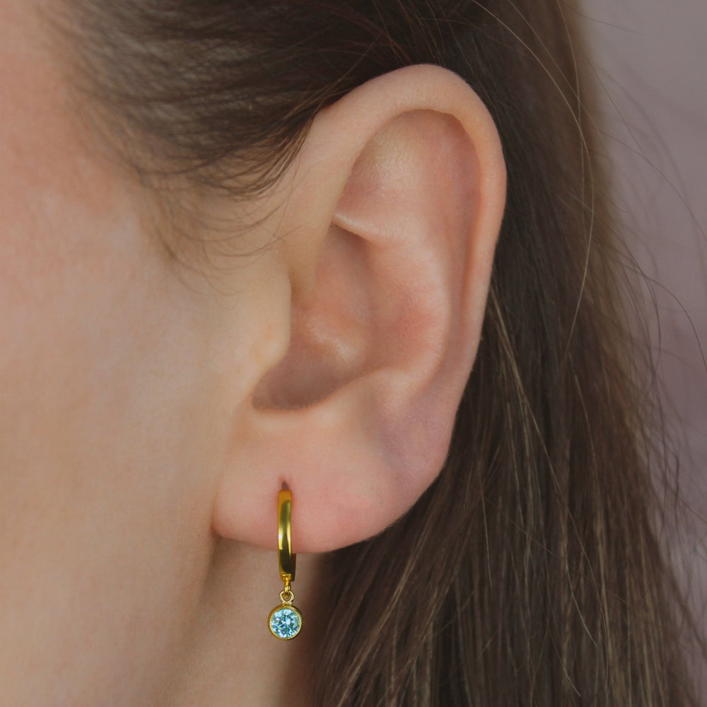 Birthstone Hoop Earrings - Lucky Eleven Jewellery