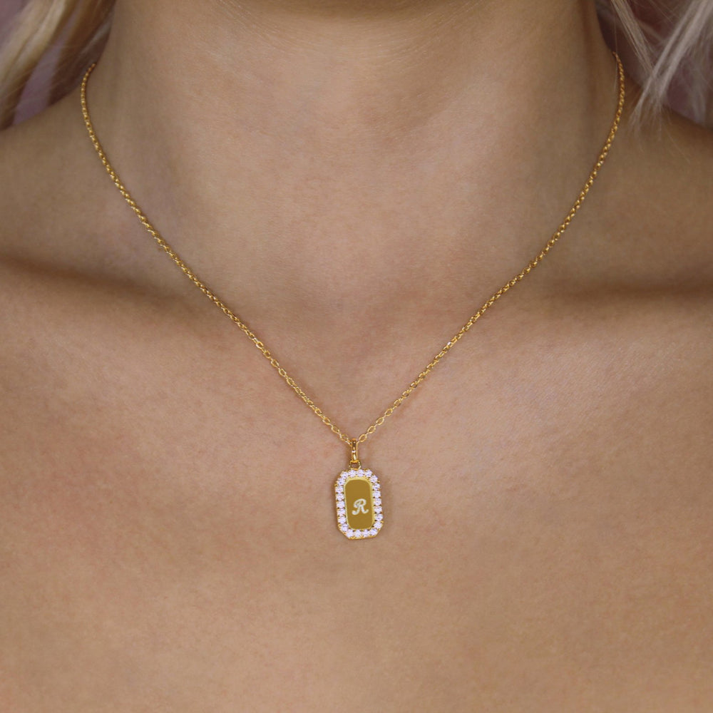 Mini Tag Crystal Necklace - Lucky Eleven Jewellery