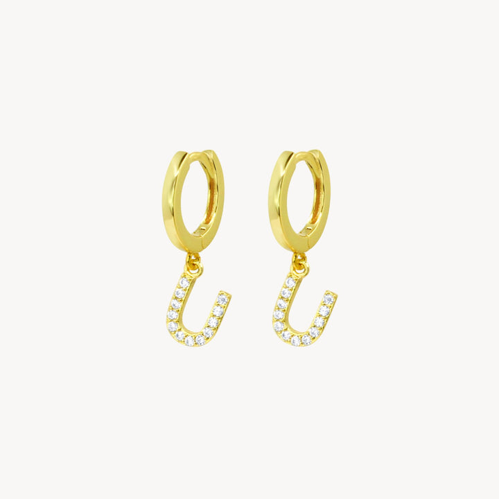 Crystal Initial Hoop Earrings - Lucky Eleven Jewellery