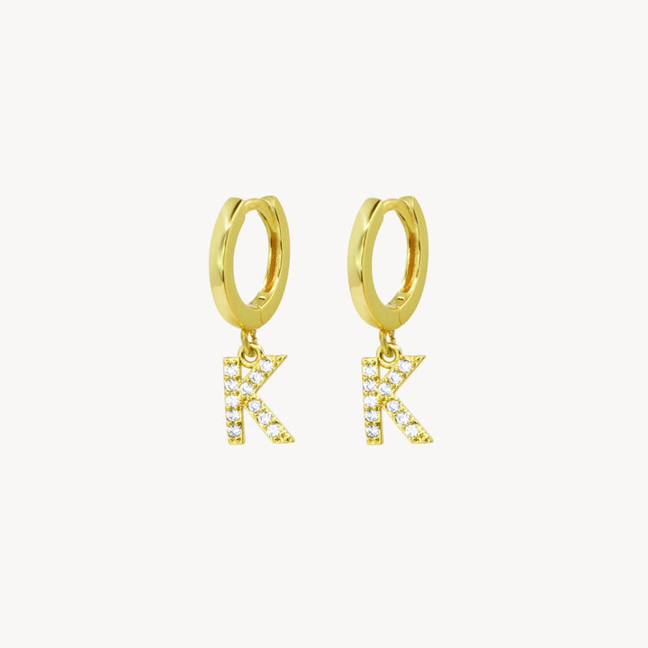 Crystal Initial Hoop Earrings - Lucky Eleven Jewellery