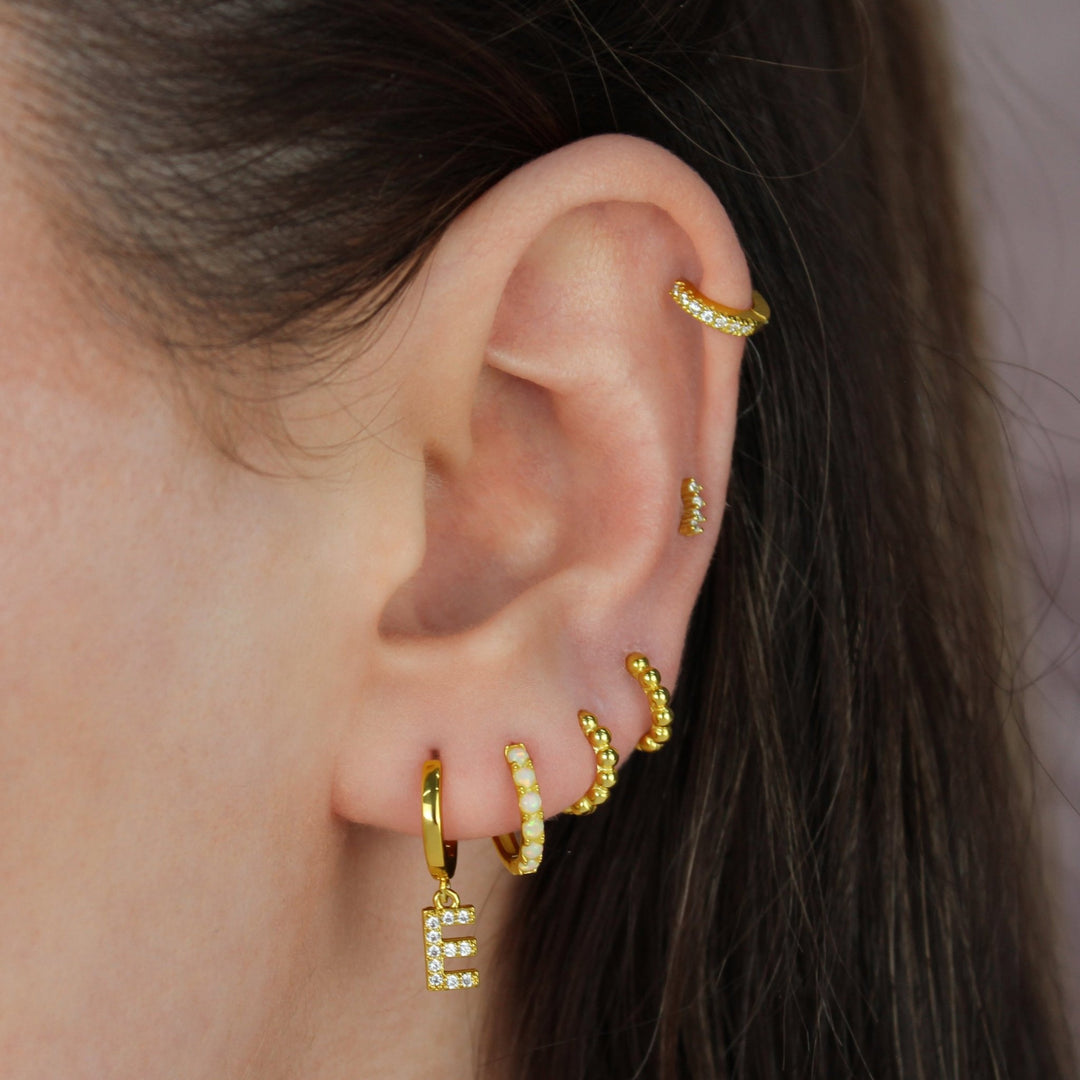 Crystal Initial Hoop Earrings - Lucky Eleven Jewellery