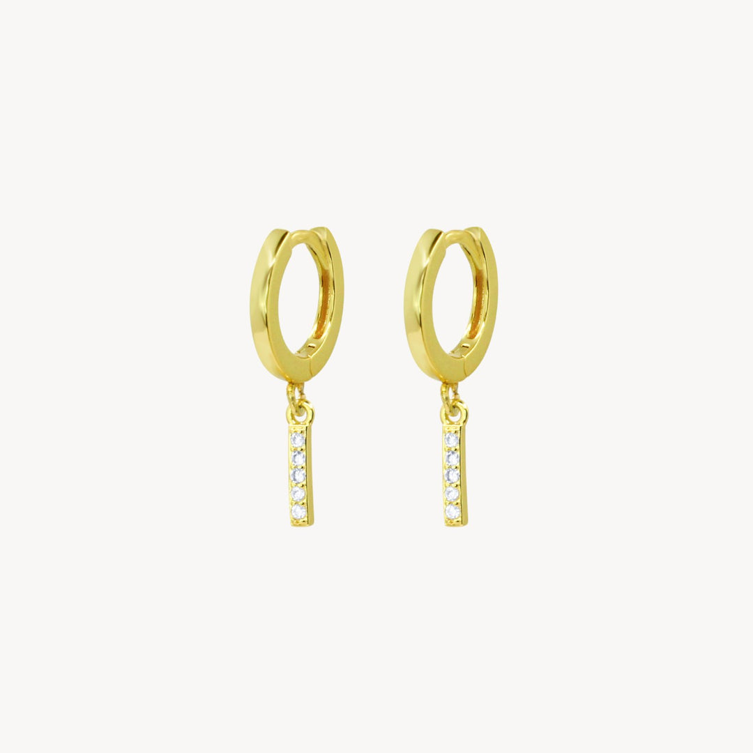 Crystal Initial Hoop Earrings - Lucky Eleven Jewellery