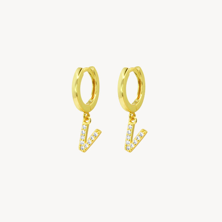 Crystal Initial Hoop Earrings - Lucky Eleven Jewellery