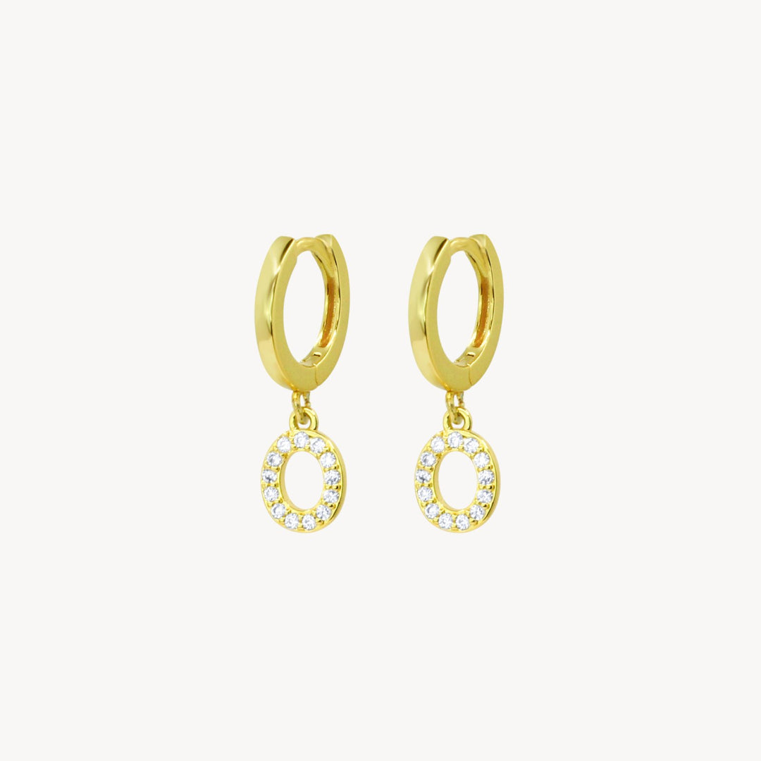 Crystal Initial Hoop Earrings - Lucky Eleven Jewellery