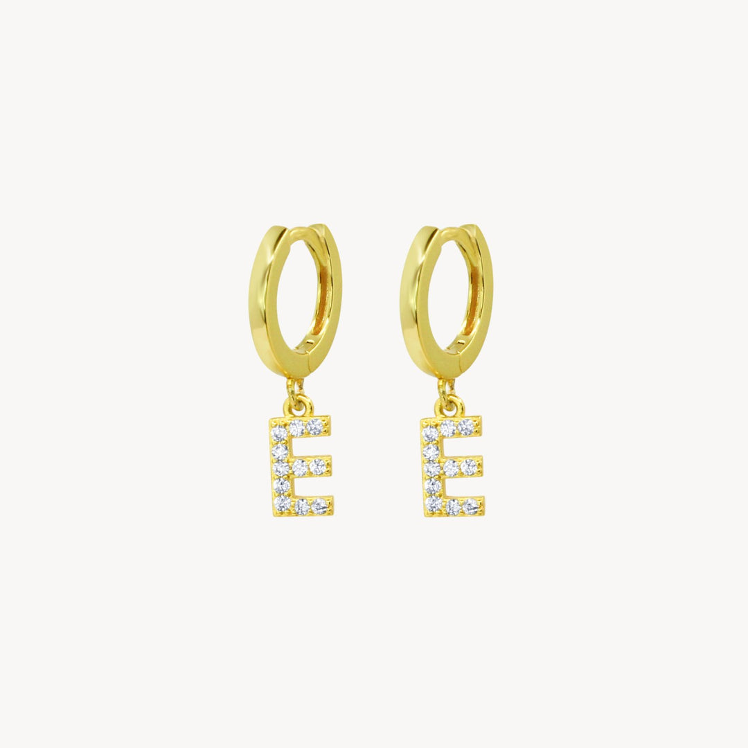 Crystal Initial Hoop Earrings - Lucky Eleven Jewellery