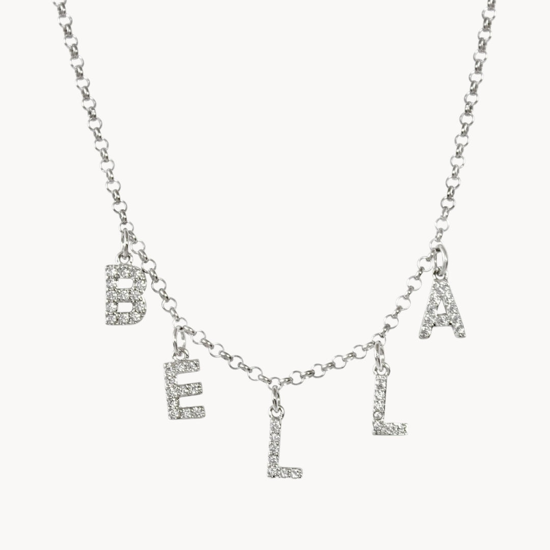Crystal Name Necklace - Lucky Eleven Jewellery