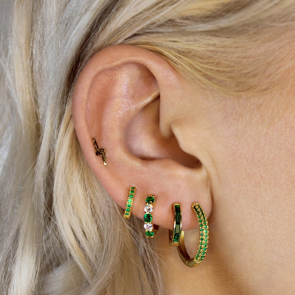 Emerald Daze Hoops - Lucky Eleven Jewellery