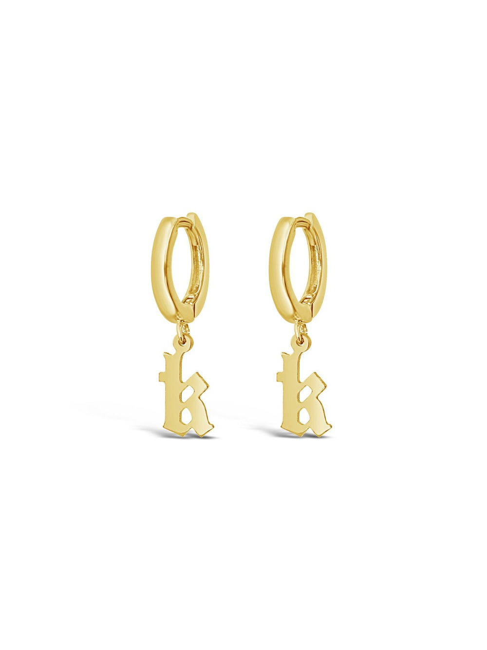 Gothic Initial Earrings - Lucky Eleven