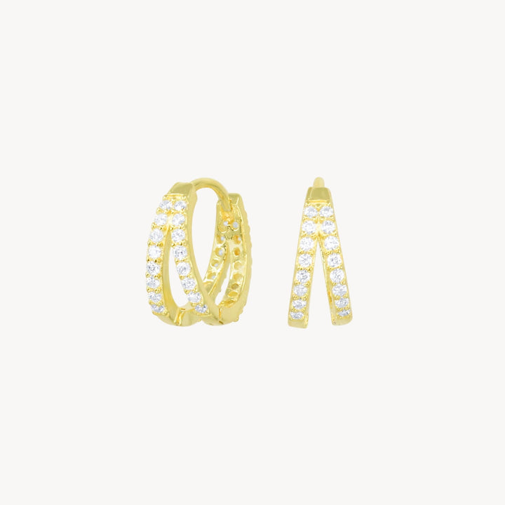 Kaia Pavé Double Hoops - Lucky Eleven Jewellery