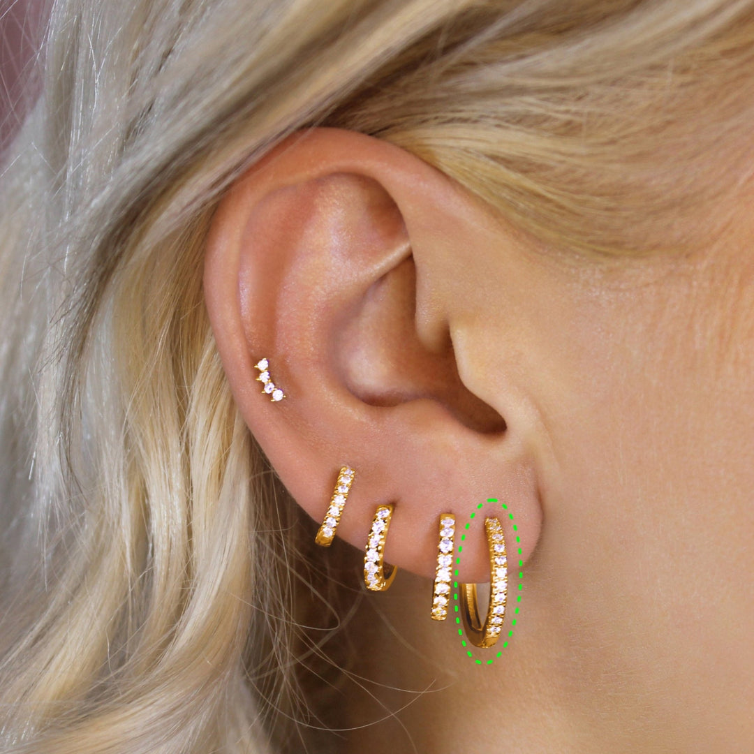 Medium Pavé Hoops - Lucky Eleven Jewellery