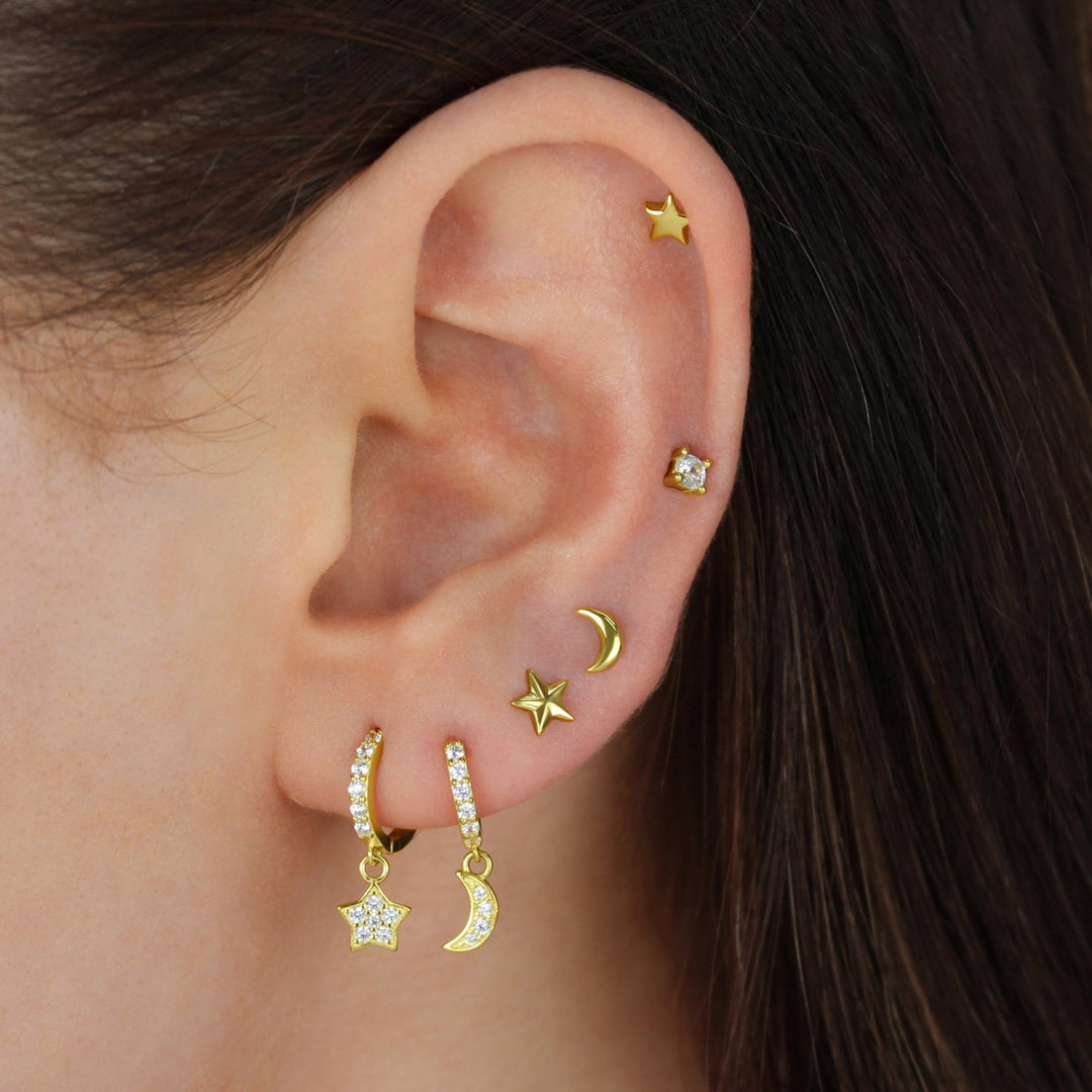 Mini Moon Stud - Lucky Eleven Jewellery