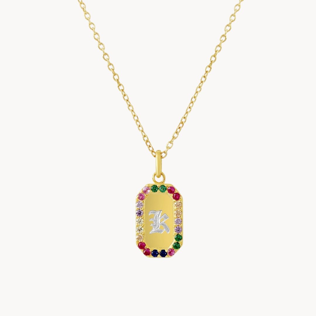 Mini Tag Rainbow Necklace - Lucky Eleven Jewellery