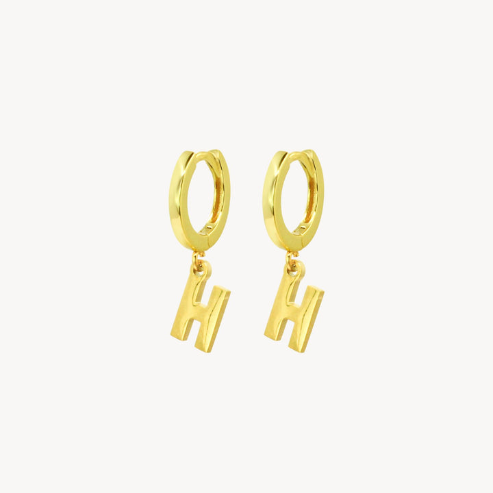 Minimal Initial Hoop Earrings - Lucky Eleven Jewellery