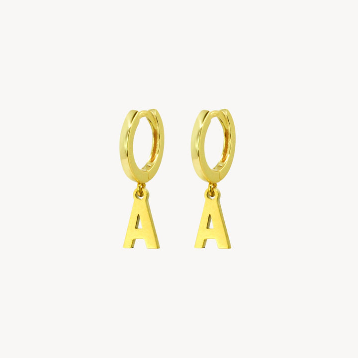 Minimal Initial Hoop Earrings - Lucky Eleven Jewellery